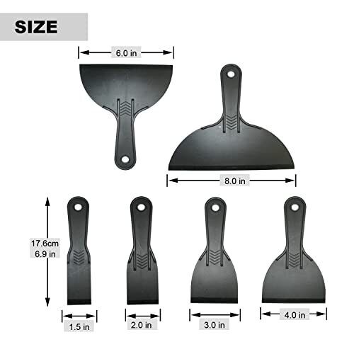 6Pack Putty Knife, Flexible Plastic Paint Scraper Tool for Spackling,Putty Knife - Fresh Stock Dated February 2026