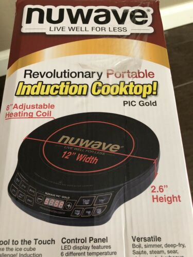NuWave 12 in PIC Gold Precision Induction Cooktop in Black with 10.5 in Fry Pan - Fresh Stock Dated December 2025
