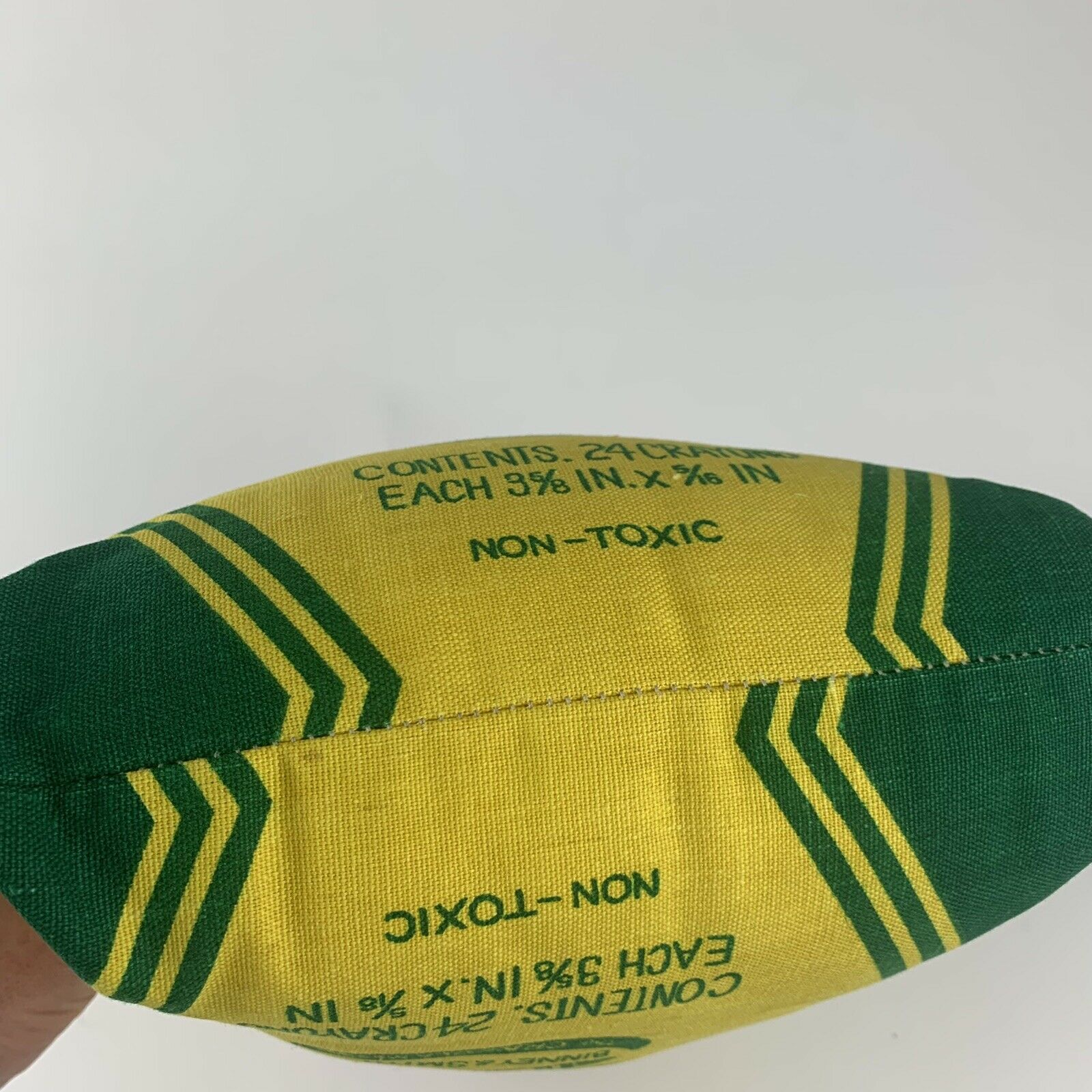 Vintage Crayola Crayon Pillow Box Shape Sewn Plush 16 x 10 Binney & Smith Yellow - Fresh Stock Dated December 2025