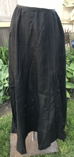 Antique Victorian Women Wool Black Skirt 