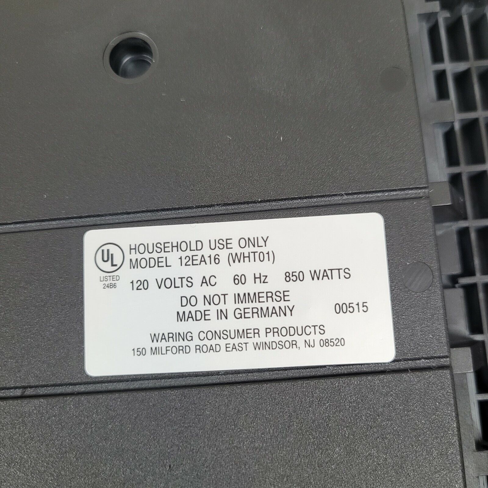 Waring 12EA16 (WHT01) Electric Hot Tray Kitchen Classics Made in Germany - Fresh Stock Dated February 2026