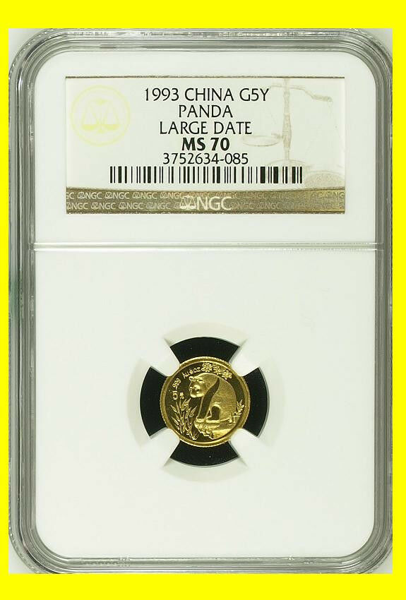 1993 CHINA GOLD PANDA 6 COINS NGC MS 70 LARGE DATE COMPLETE SET POP 1 - Fresh Stock Dated February 2026