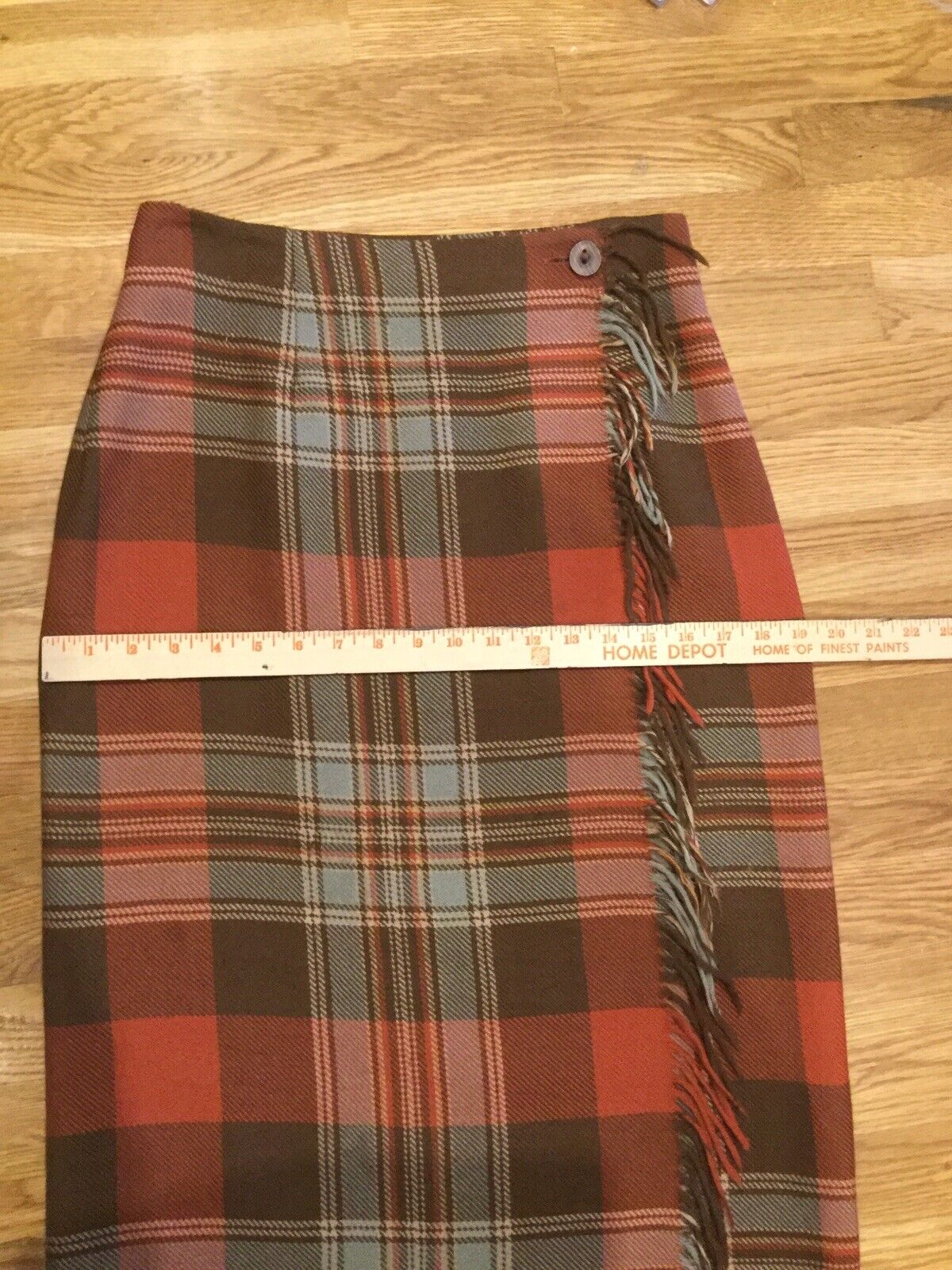 Vintage Ralph Lauren Country Plaid Wrap Skirt, Sz S/M - Fresh Stock Dated March 2026