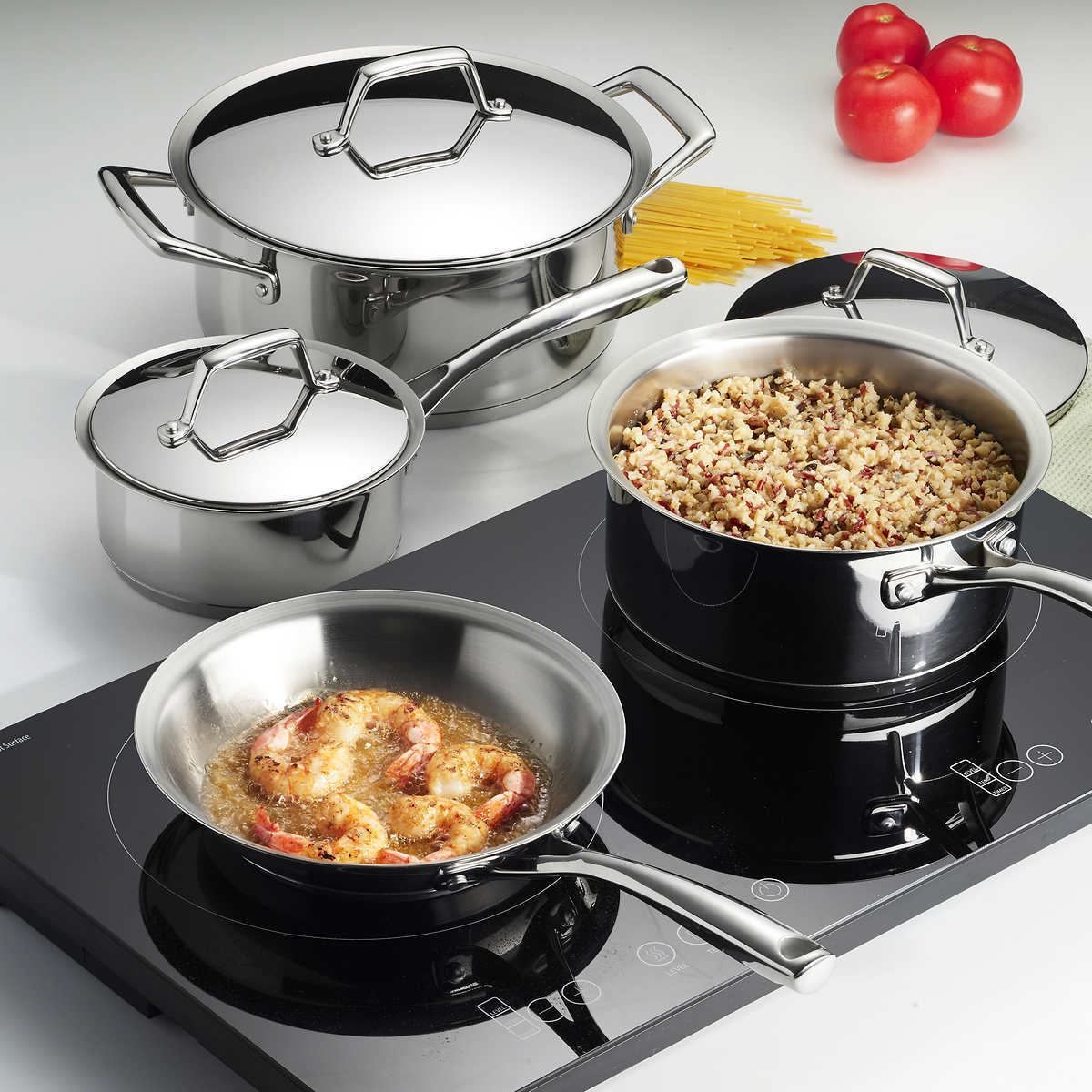 Tramontina, 8-Pc Double Hob Induction Cooking Cooktop System | Cookware + Lids - Fresh Stock Dated February 2026