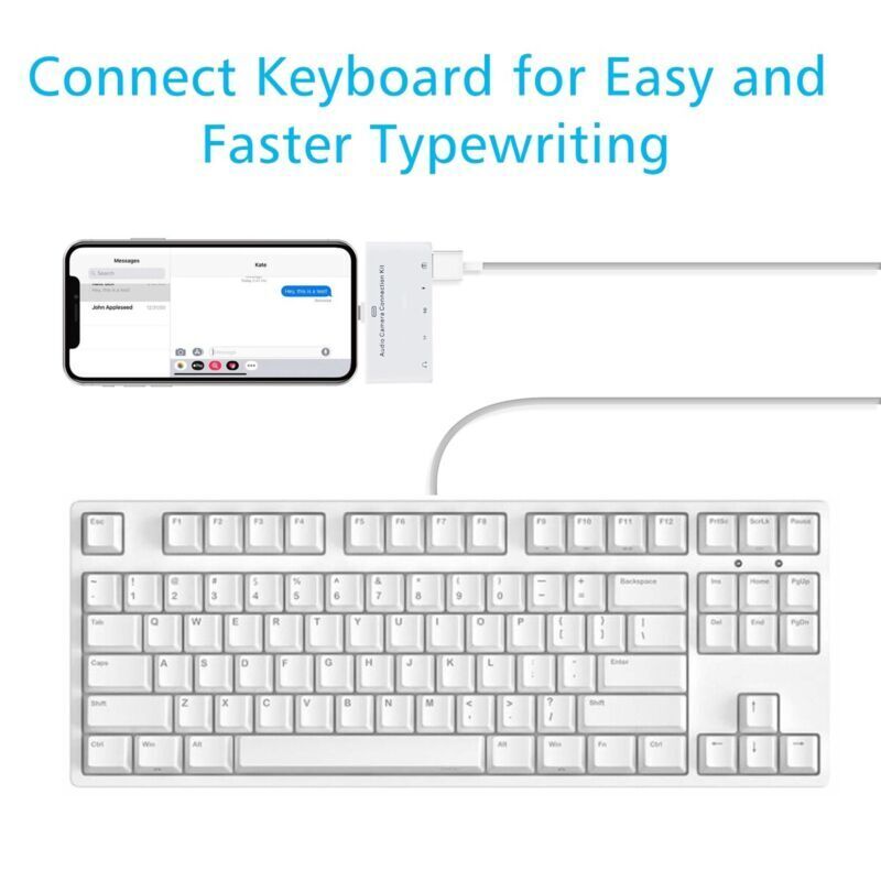 For iPhone 13 XS XR Max 8 7 iPad Air 5 4 Mini 6 to USB OTG Camera Adapter IOS15+ - Fresh Stock Dated February 2026