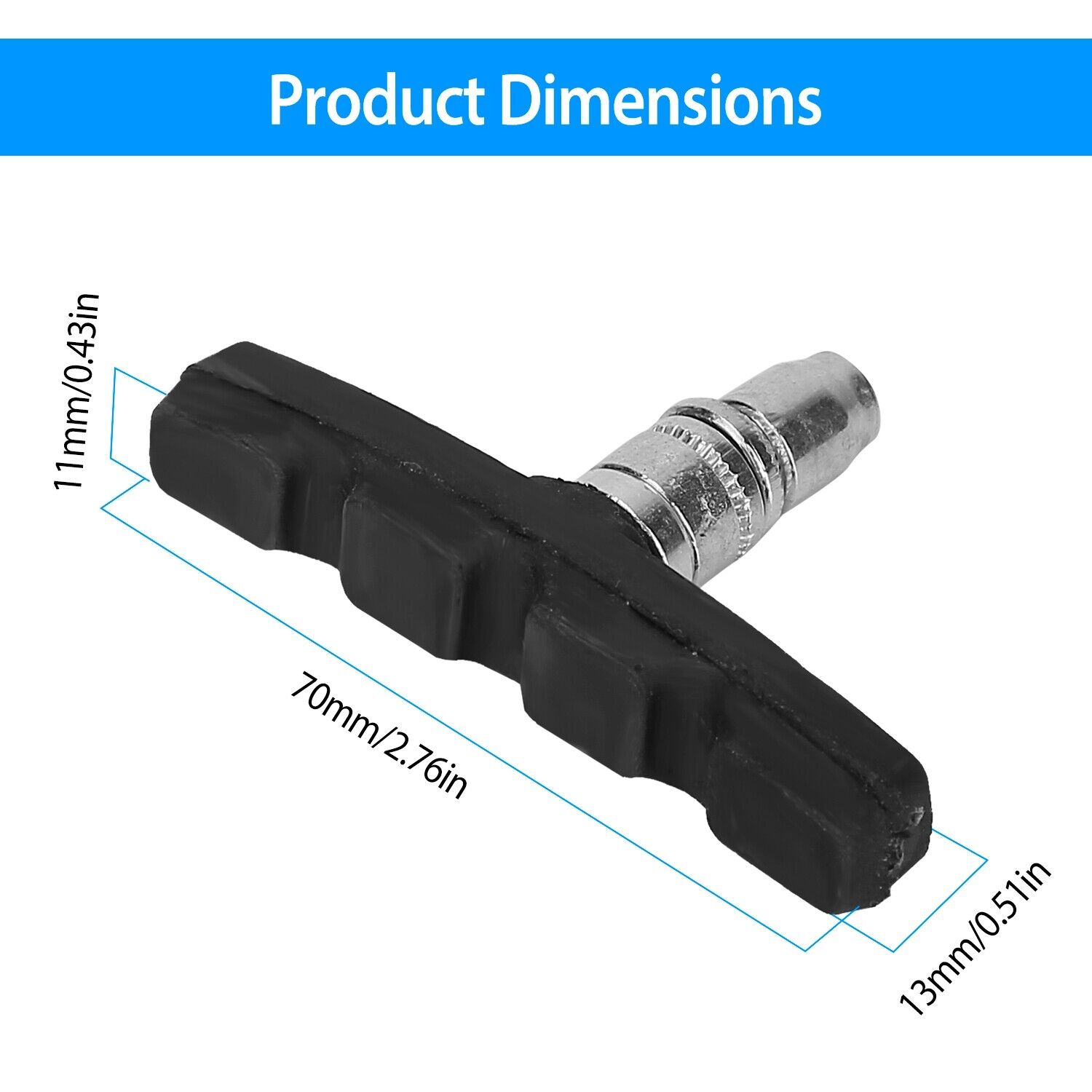 5 Pairs V Bike Brake Pads Road Mountain Bicycle Blocks Set 70mm Non-Slip Caliper - Fresh Stock Dated February 2026