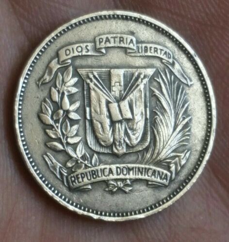 1967 DOMINICAN REPUBLIC 25 CENTAVOS COPPER NICKEL KM# 20a.1 - Fresh Stock Dated December 2025