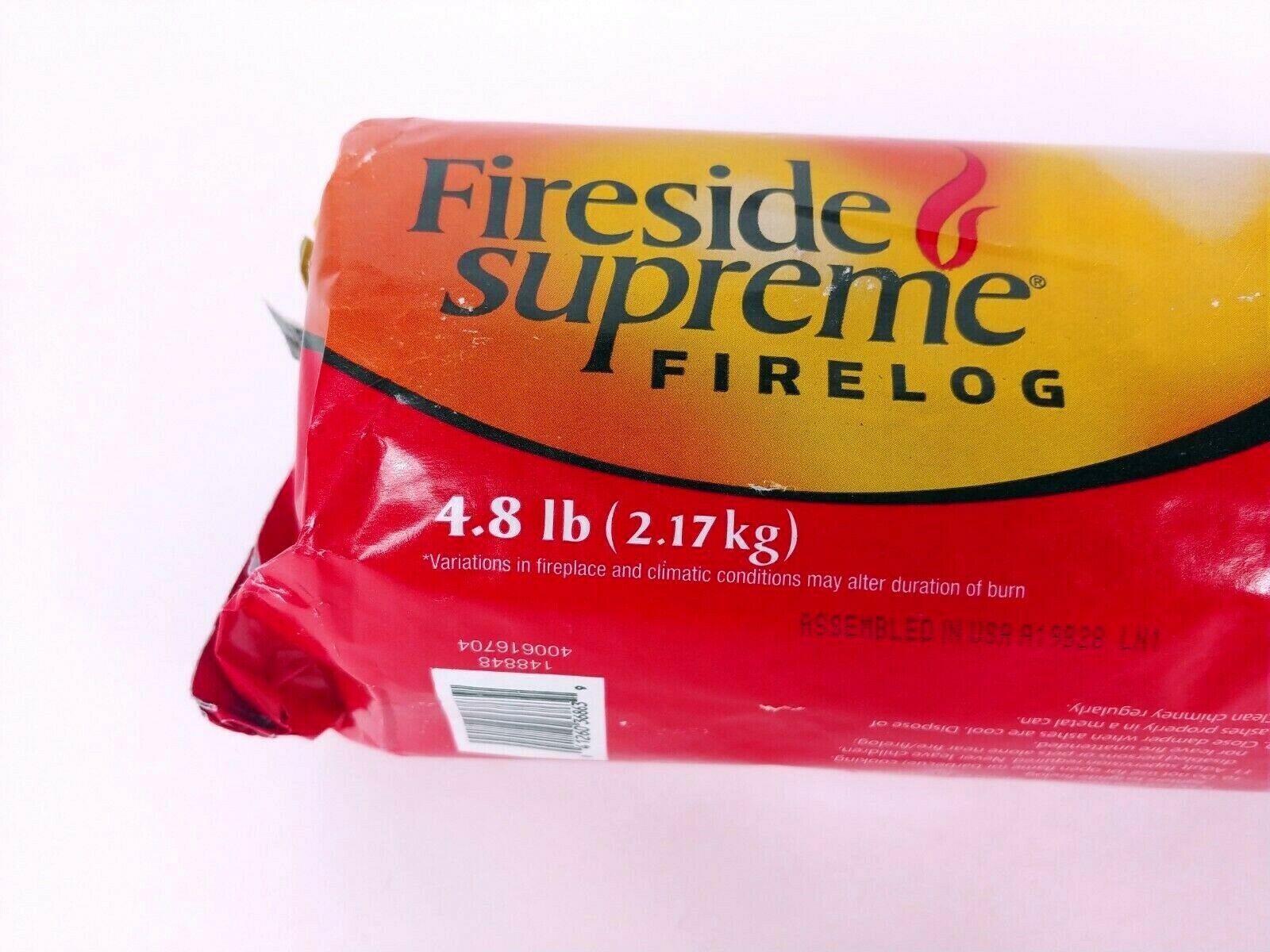 Fireside Supreme firelog starter log 4 Hour burn 4.8 lb ez cleanup fast start up - Fresh Stock Dated December 2025