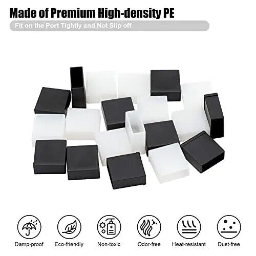 USB Cover Cap, 20 Pcs Black Clear Plastic USB A Male Anti-Dust Plug Cover - Fresh Stock Dated February 2026