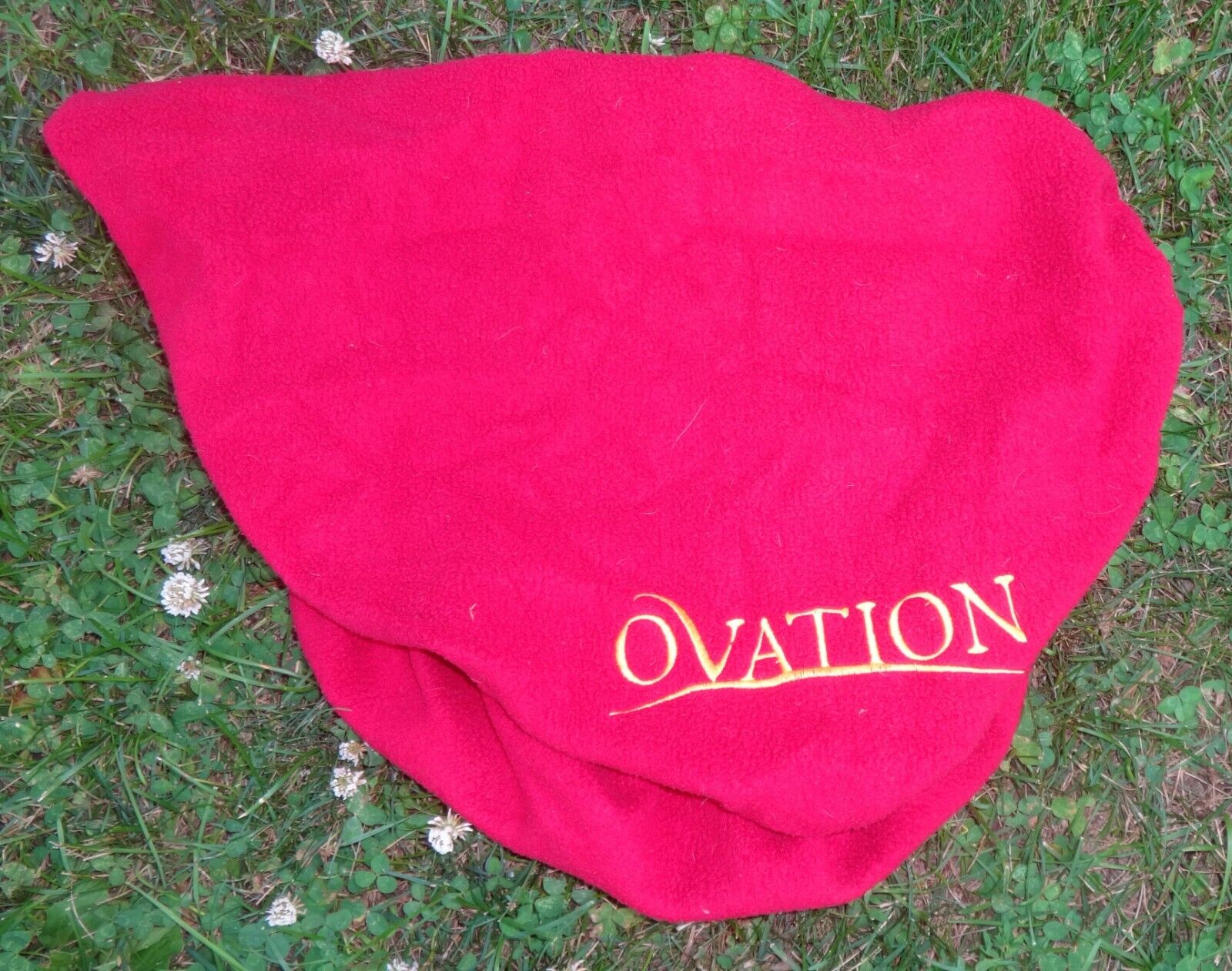 OVATION English Saddle Cover - RED, Gold Logo - Soft Flannel Material - GREAT! - Fresh Stock Dated December 2025