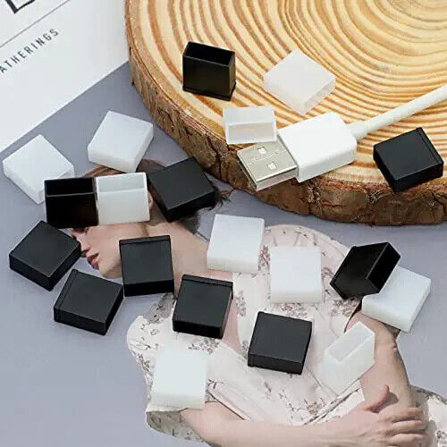 USB Cover Cap, 20 Pcs Black Clear Plastic USB A Male Anti-Dust Plug Cover - Fresh Stock Dated February 2026