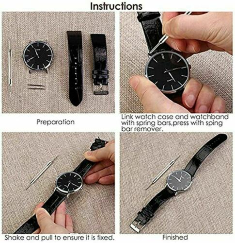 360pcs Watchmaker Watch Band Spring Bars Strap Link Pins Steel Repair Remove Kit - Fresh Stock Dated December 2025