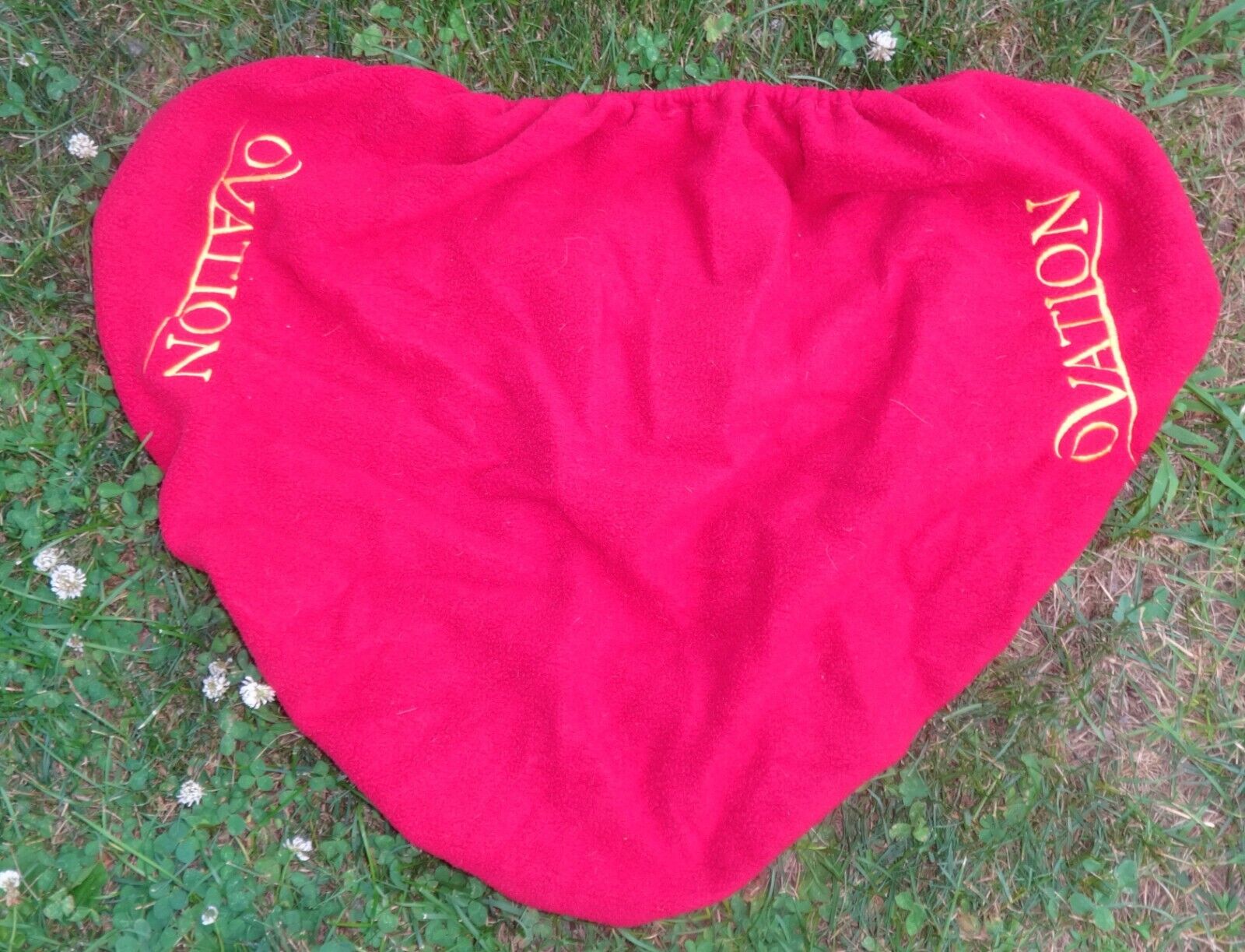 OVATION English Saddle Cover - RED, Gold Logo - Soft Flannel Material - GREAT! - Fresh Stock Dated December 2025