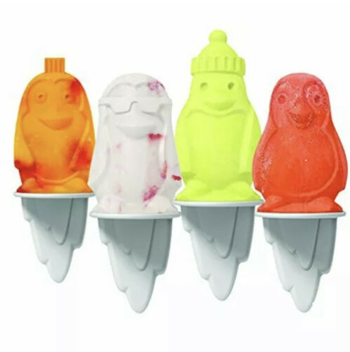 Tovolo Ice Pop, Flexible Silicone Freezer Molds Set of 4 Unique Penguins, Popsi - Fresh Stock Dated February 2026