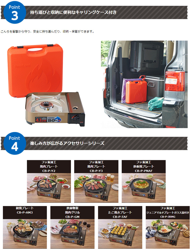 Iwatani Cassette Feu BO EX Hairline CBAH41 CB-AH-41 Gas Cooking Stove 4.1k BOX - Fresh Stock Dated February 2026