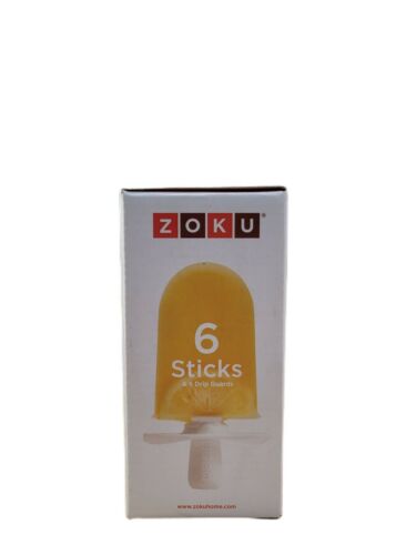 6 SIX Zoku Quick Pop Popsicle Maker Replacement Reusable Sticks & Drip Guards - Fresh Stock Dated February 2026