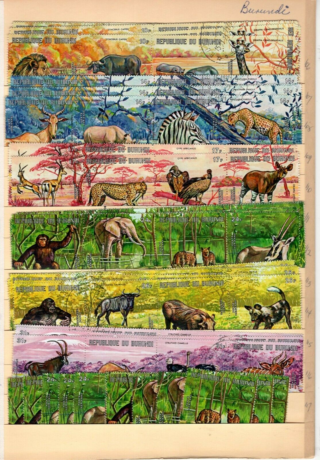 Burundi 1967-70's Dealer Stock Airmail Topicals Most Used Some Mint Many 100's - Fresh Stock Dated December 2025