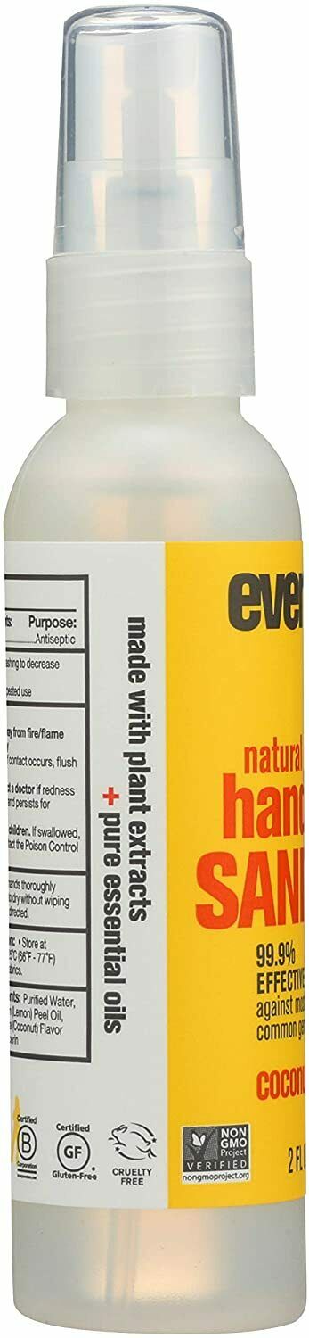 Everyone Hand Sanitizer Spray: Coconut and Lemon, Travel Size, 2 Ounce, (6 PACK) - Fresh Stock Dated February 2026