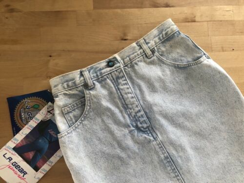 Vtg 80s/90s LA GEAR Denim Jean Skirt Acid Wash Sneaker Keychain NWT 26