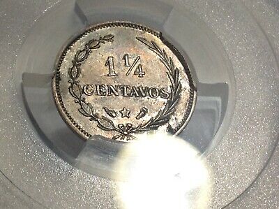 1888 PCGS AU50 Dominican Republic 1-1/4 Centavos . - Fresh Stock Dated February 2026
