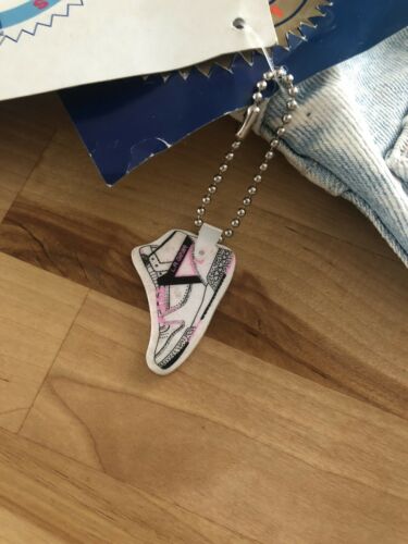 Vtg 80s/90s LA GEAR Denim Jean Skirt Acid Wash Sneaker Keychain NWT 26