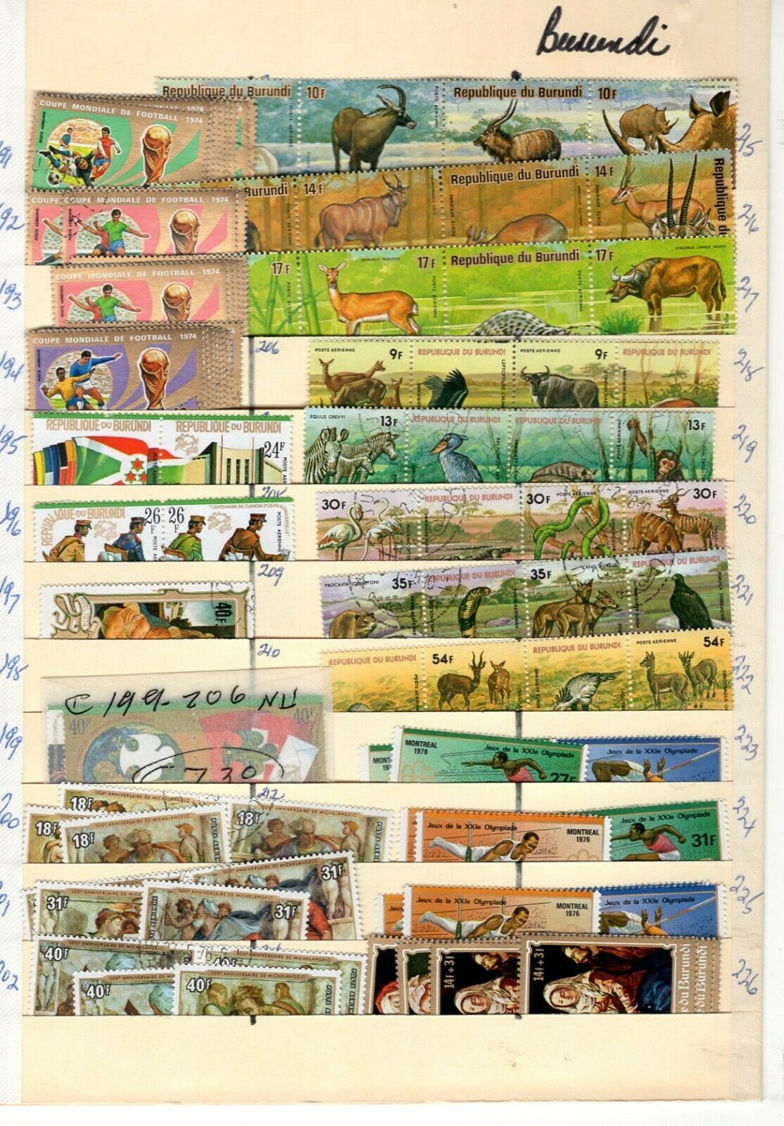 Burundi 1967-70's Dealer Stock Airmail Topicals Most Used Some Mint Many 100's - Fresh Stock Dated December 2025