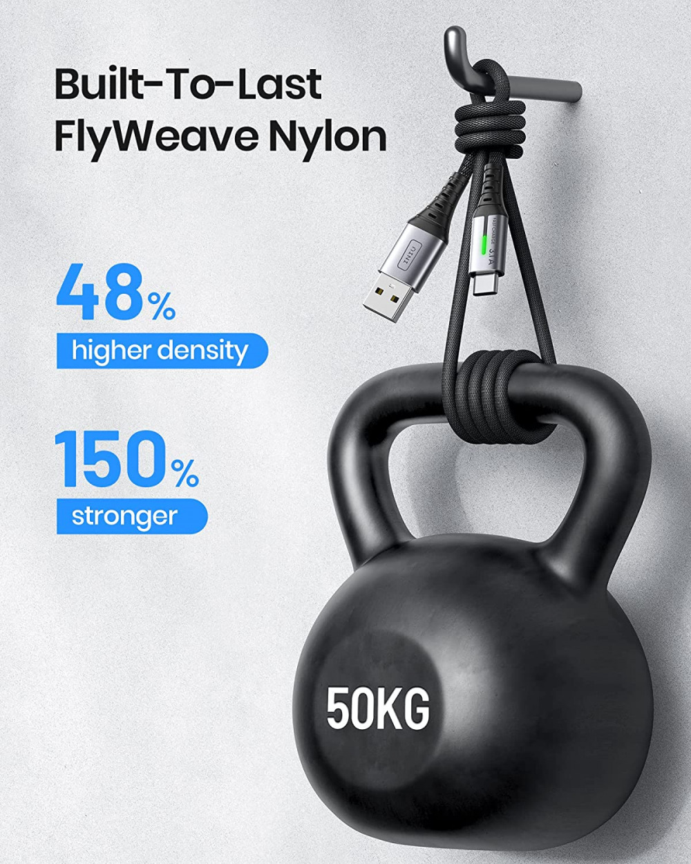 USB C Cable, INIU [5 Pack 3.1A] QC Fast Charging Type C Silver - Fresh Stock Dated February 2026