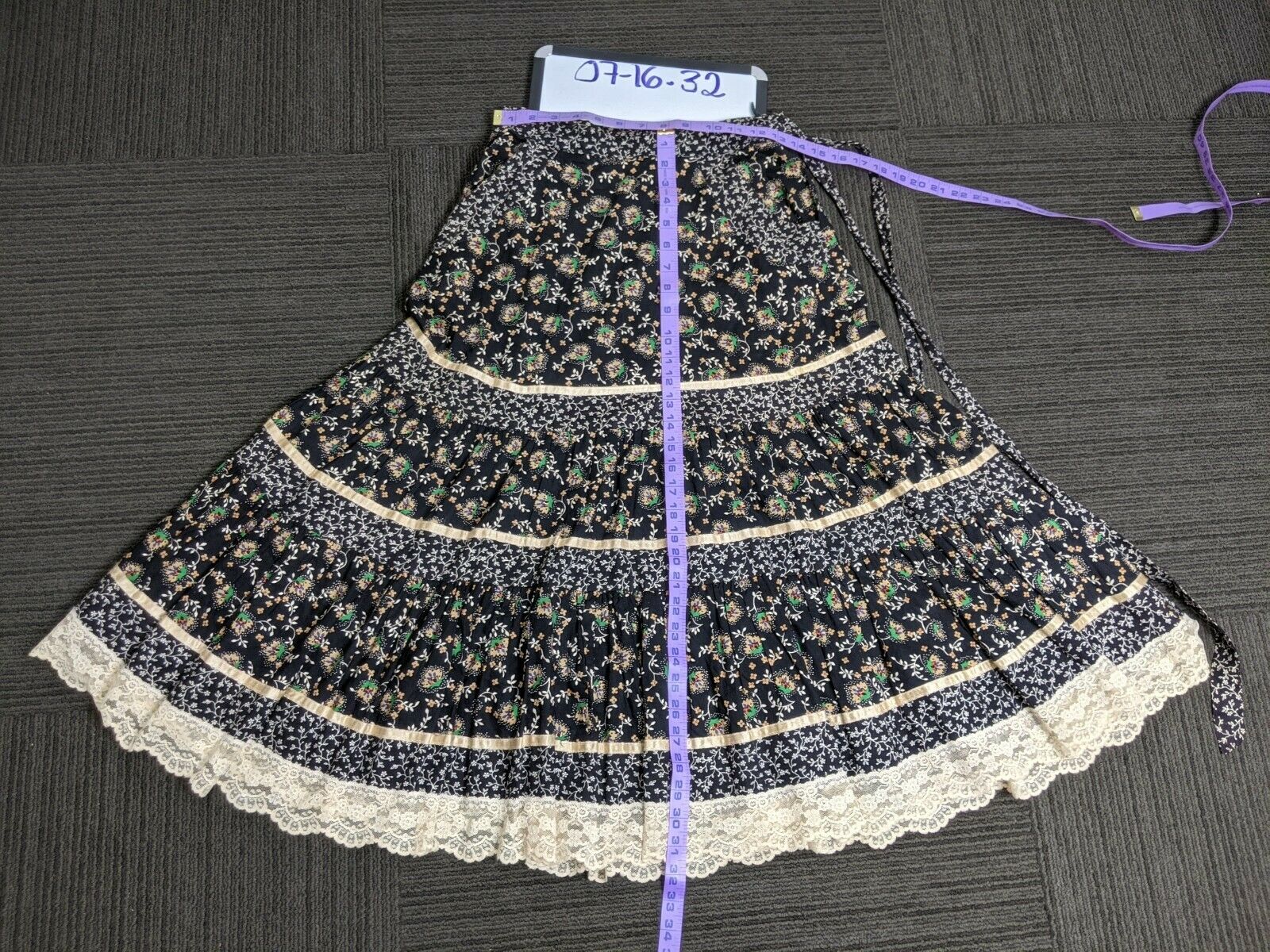 Vintage Gunne Sax Gunnies Floral Lace Ribbon Boho Hippie Circle Skirt 11 - Fresh Stock Dated March 2026