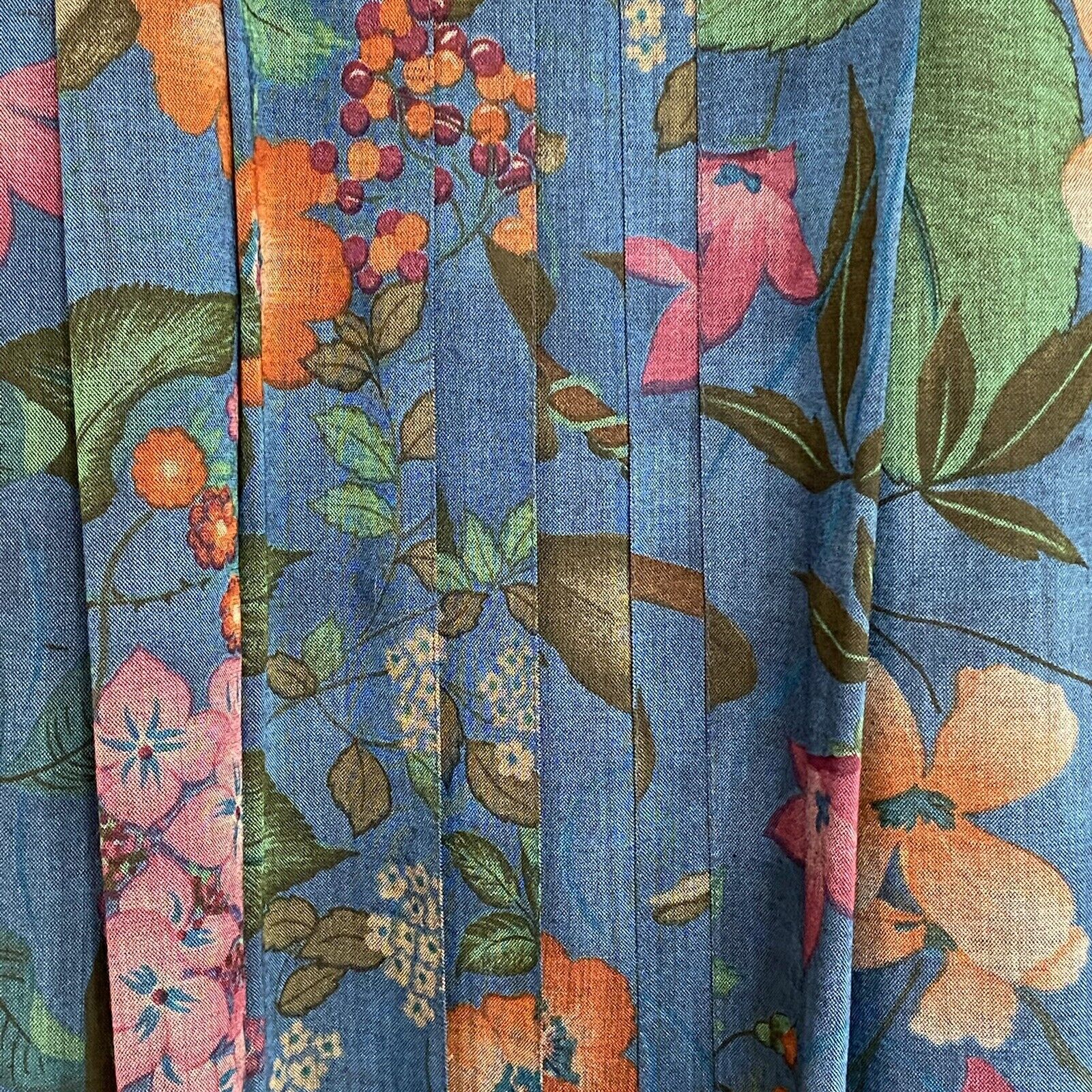 VTG Geiger Teal Wool Floral Pleated Skirt 38 26” Waist XS - Fresh Stock Dated March 2026