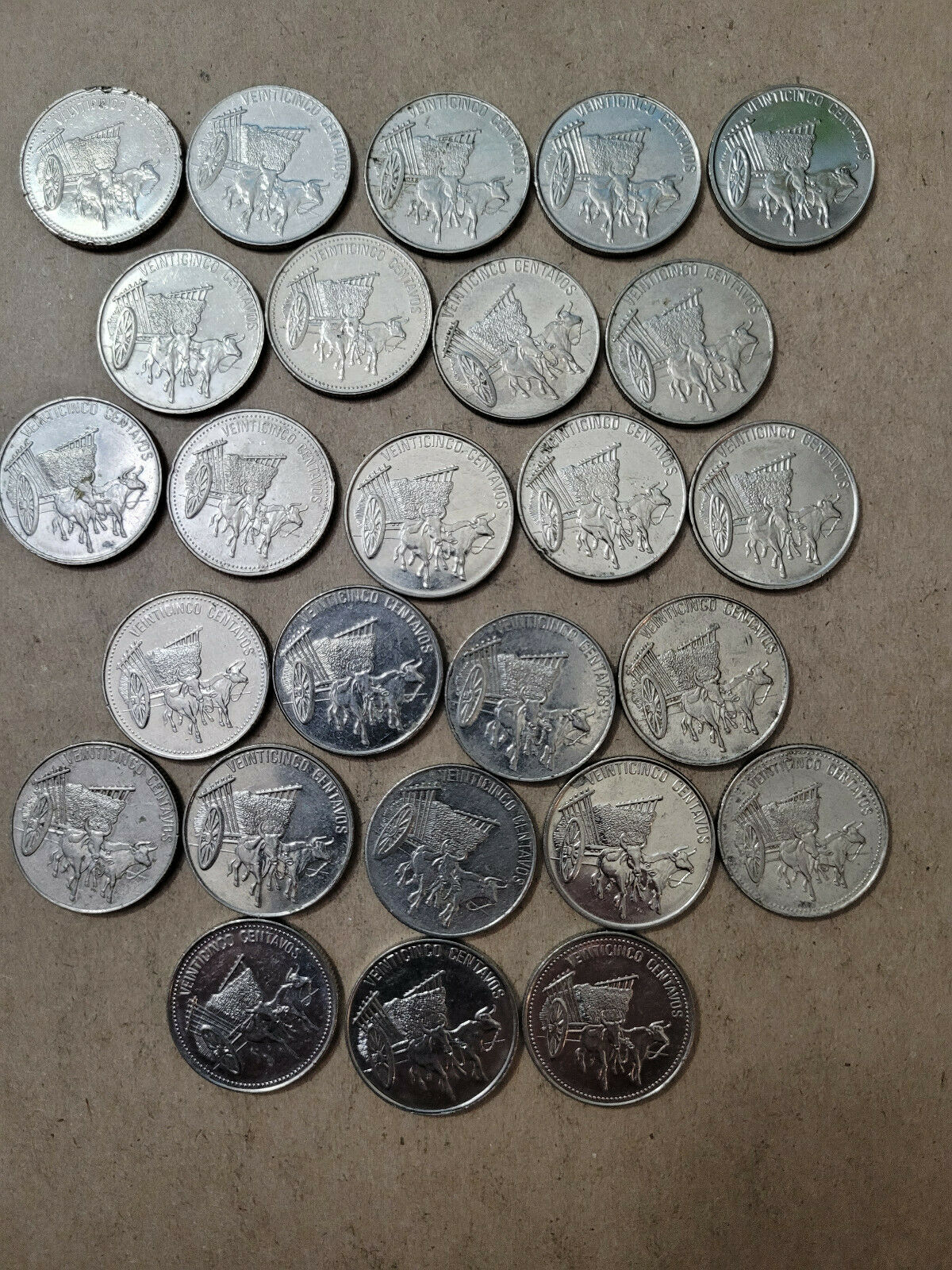 Dominican Republic 25 cents, Lot of 27 coins, KM# 71, minted 1989-1991 - Fresh Stock Dated December 2025