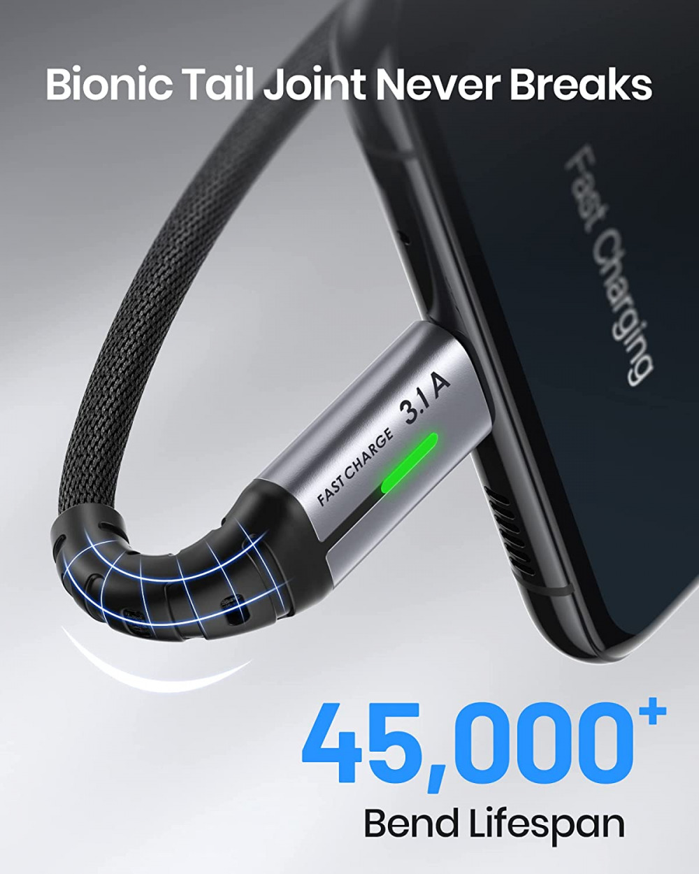 USB C Cable, INIU [5 Pack 3.1A] QC Fast Charging Type C Silver - Fresh Stock Dated February 2026