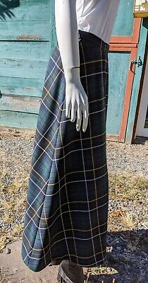 Vintage Skirt Navy & Green Plaid Swing -1990s - Fresh Stock Dated February 2026