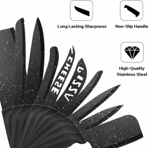 17Pcs Kitchen Knives Set Stainless Steel Chef Knife With Block Non-Slip Handle - Fresh Stock Dated December 2025