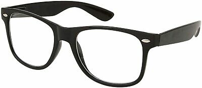 Retro Nerd Geek Oversized Black Framed Spring Temple Clear Lens Eye Glasses - Fresh Stock Dated February 2026