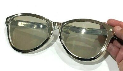 JUMBO SILVER EYE FRAME GLASSES BIG Lenses Clown Nerd Funny Giant Joke Sunglasses - Fresh Stock Dated February 2026