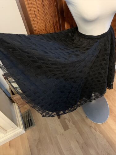 Vintage 1950's Black Lace Overlay Swing Skirt Swing Twirl Rockabilly Pinup S/M? - Fresh Stock Dated February 2026