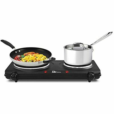 Countertop Double Electric Hot Burner Dual Controls Flat Cast Iron FREE SHIPPING - Fresh Stock Dated December 2025