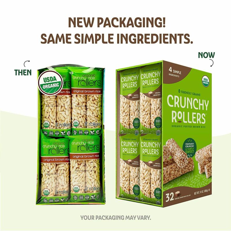 Friendly Grains - Crunchy Rollers - Organic Rice Snacks - Original Brown... - Fresh Stock Dated February 2026