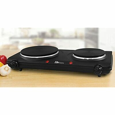 Countertop Double Electric Hot Burner Dual Controls Flat Cast Iron FREE SHIPPING - Fresh Stock Dated December 2025