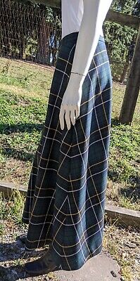 Vintage Skirt Navy & Green Plaid Swing -1990s - Fresh Stock Dated February 2026