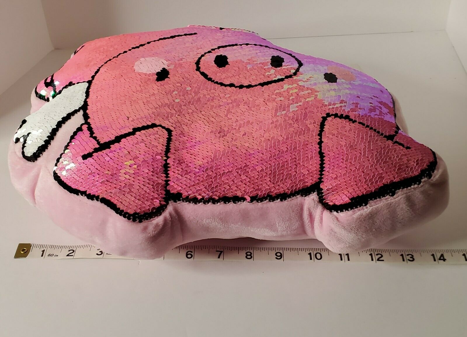 Justice Girls When Pigs Fly Flip Sequin Pillow Girls Bedroom Pink Soft Sparkly - Fresh Stock Dated December 2025