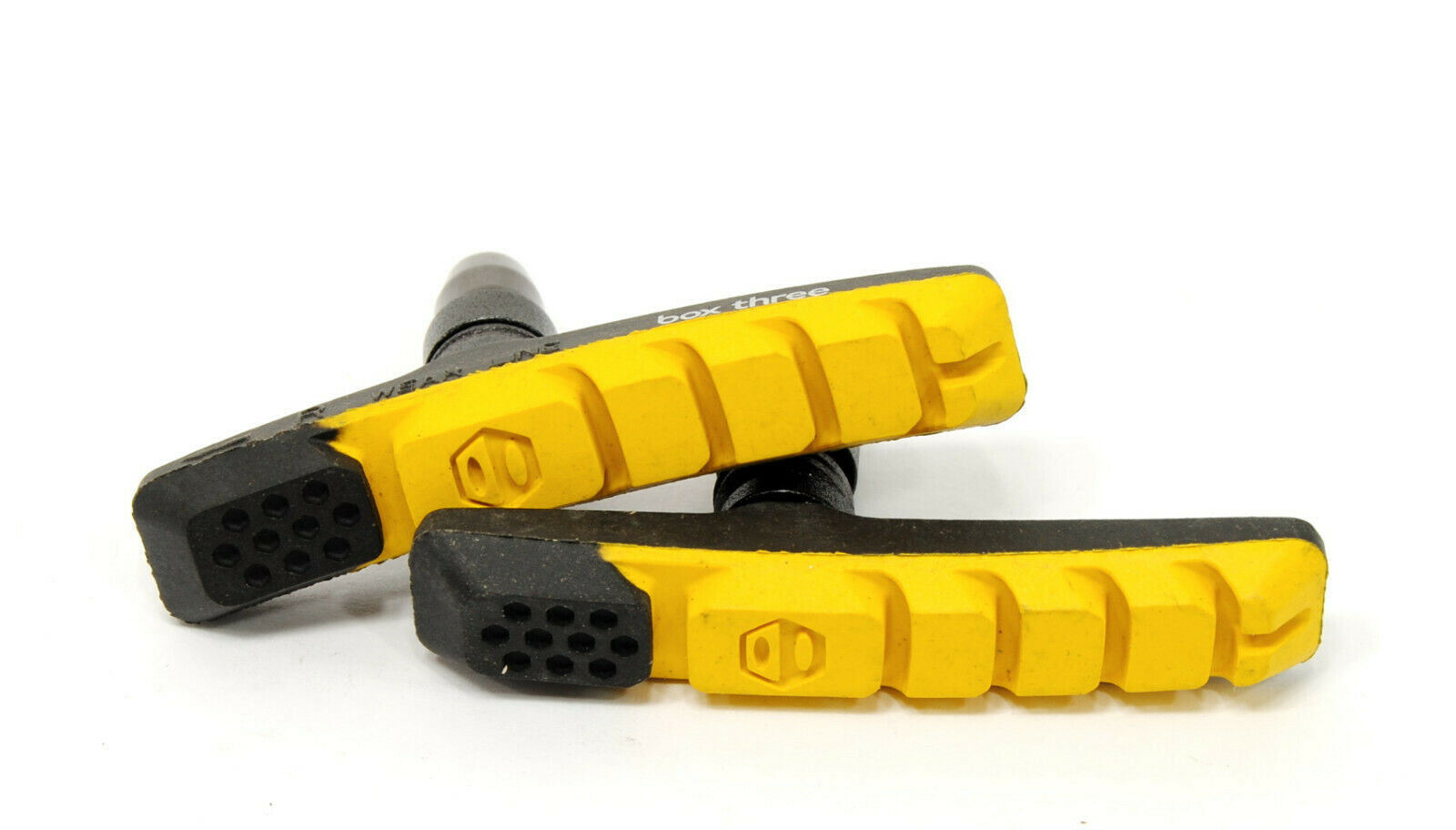 BOX COMPONENTS THREE AIR FLOW BMX Bike V-Brake Pads 70mm Yellow - Fresh Stock Dated February 2026
