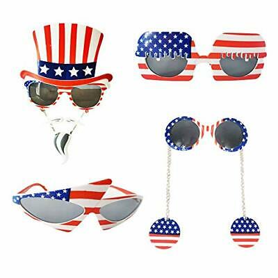 12 Pack American Flag Glasses USA Patriotic Party Sunglasses Cool Shaped - Fresh Stock Dated February 2026