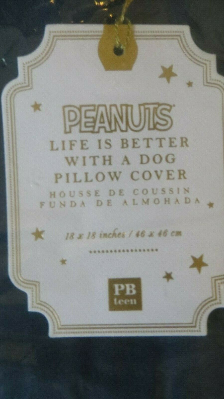 Pottery Barn kid Peanuts SNOOPY dog charlie brown pillow cover Sham Holiday Gift - Fresh Stock Dated December 2025