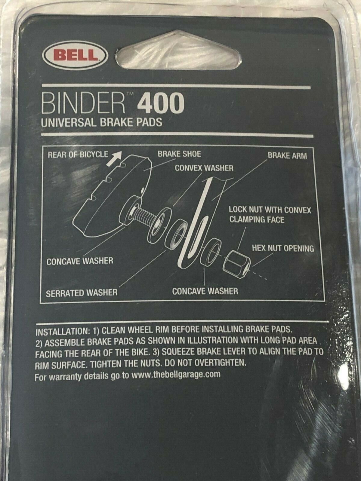 Bell Binder 400 Universal Bicycle Brake Pads All Condition Fits Most Cantilever - Fresh Stock Dated February 2026