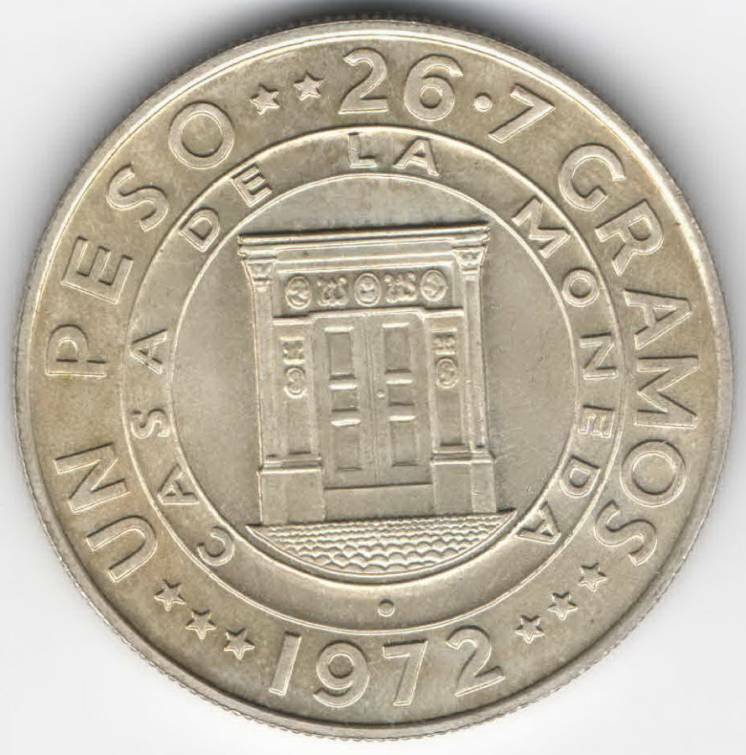 Antique Dominican Republic1peso1972 25th Anniversary of the Central Bank Silver - Fresh Stock Dated December 2025