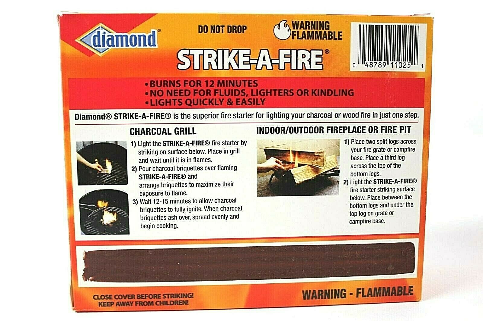 Diamond Strike A Fire Flame Starters Strike on Box Lot of 3 - Fresh Stock Dated December 2025