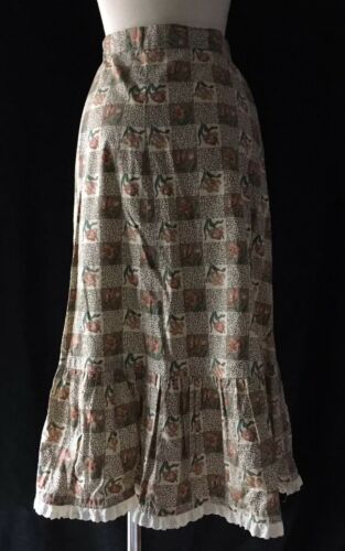 Vintage 70's Hippy Peasant Skirt Boho Prarie Ruffles Pockets Gypsy Button Up - Fresh Stock Dated December 2025