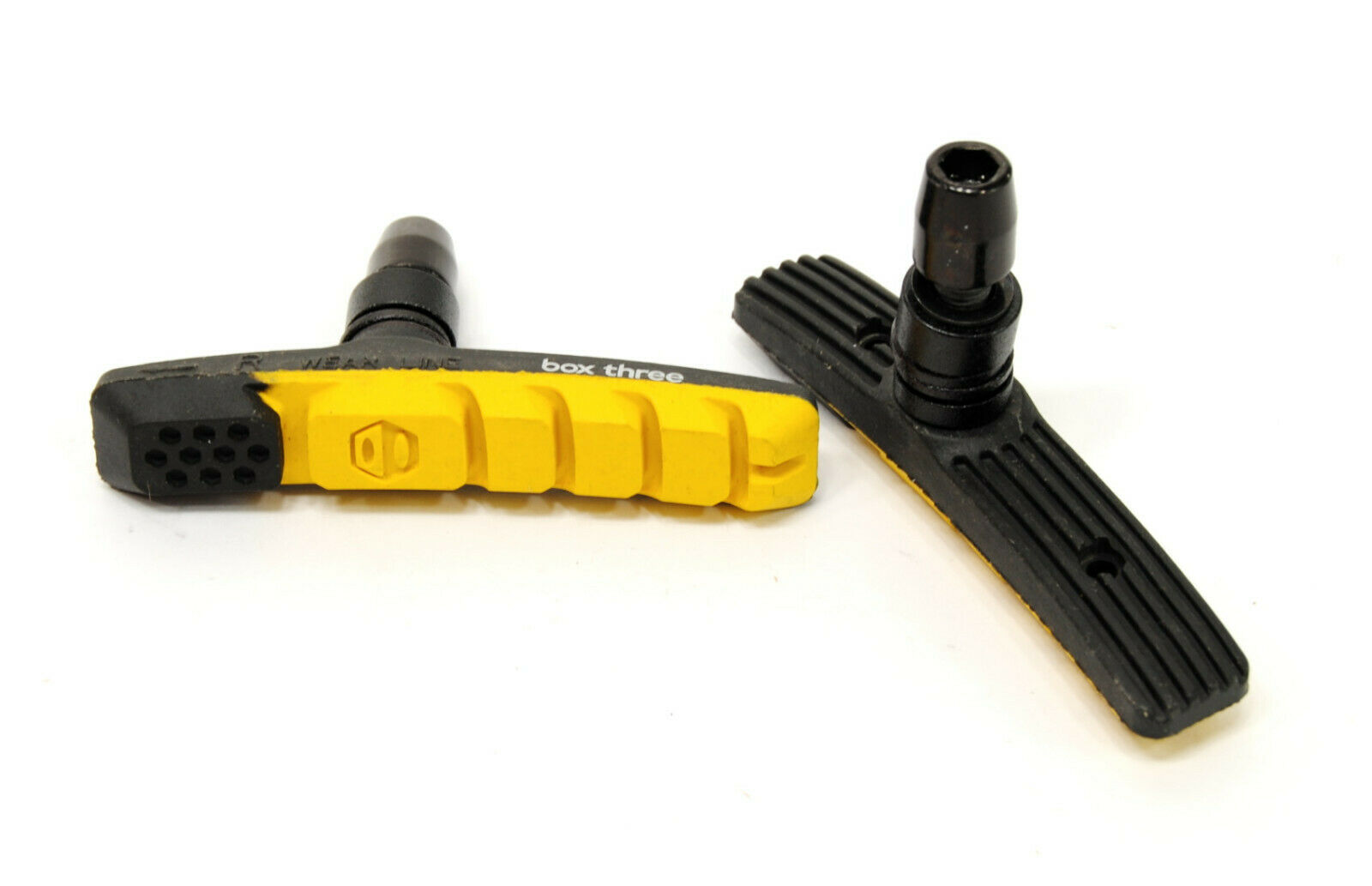 BOX COMPONENTS THREE AIR FLOW BMX Bike V-Brake Pads 70mm Yellow - Fresh Stock Dated February 2026