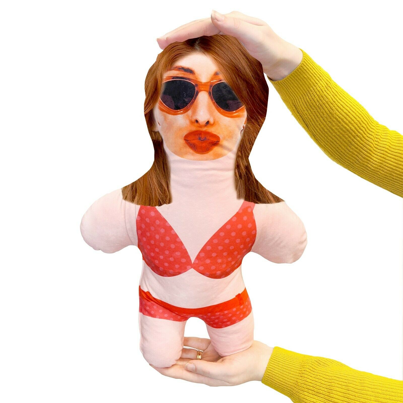 Bikini Girl - MINI ME Doll Custom Novelty Face Pillow - Add Your Photo - Fresh Stock Dated December 2025